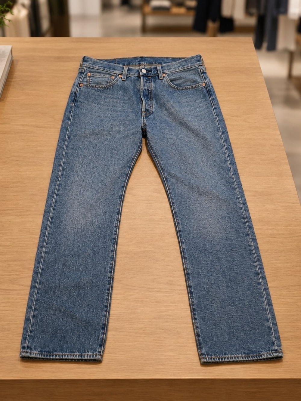 Levis 501 Jeans 90s Men's 32X32 Light Wash Blue Straight Button Fly